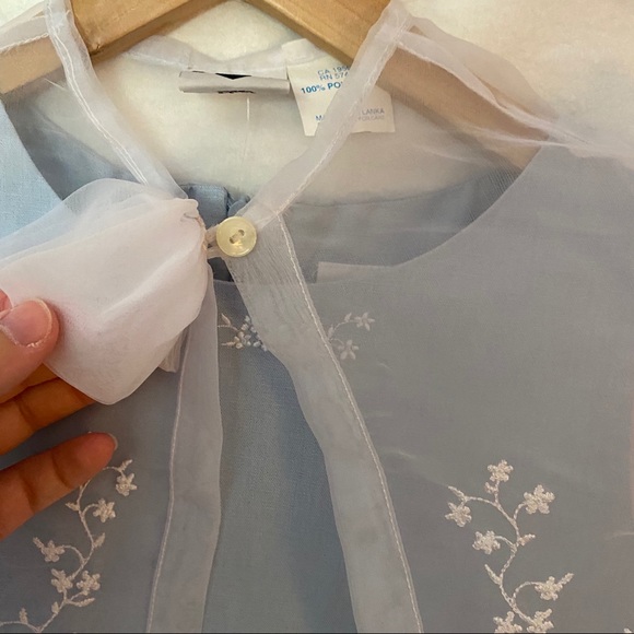 HARTSTRINGS Blue and White Dress Girls Size 10 NWT - Picture 7 of 15